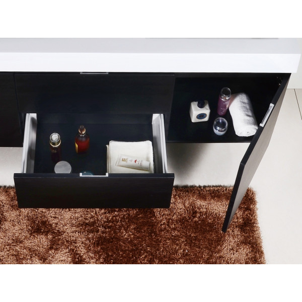 KubeBath BSL60D Bliss 60" Double Sink Wall Mount Modern Bathroom Vanity