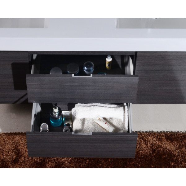 KubeBath BSL60D Bliss 60" Double Sink Wall Mount Modern Bathroom Vanity