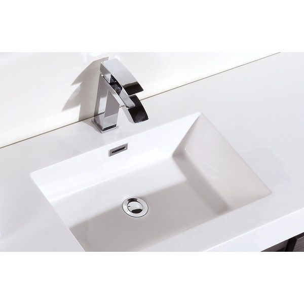KubeBath BSL60S Bliss 60" Single Sink Wall Mount Modern Bathroom Vanity