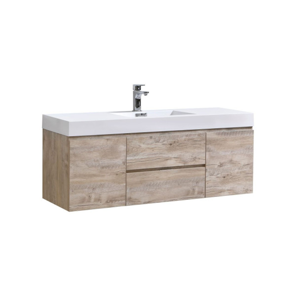 KubeBath BSL60S Bliss 60" Single Sink Wall Mount Modern Bathroom Vanity