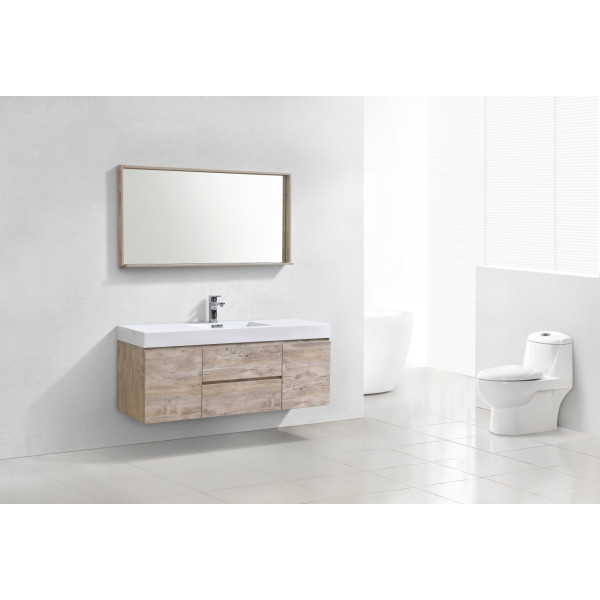 KubeBath BSL60S Bliss 60" Single Sink Wall Mount Modern Bathroom Vanity
