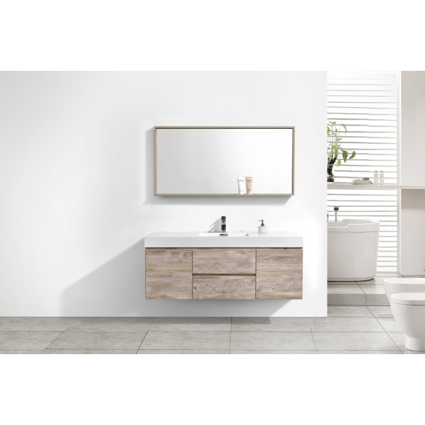 KubeBath BSL60S Bliss 60" Single Sink Wall Mount Modern Bathroom Vanity