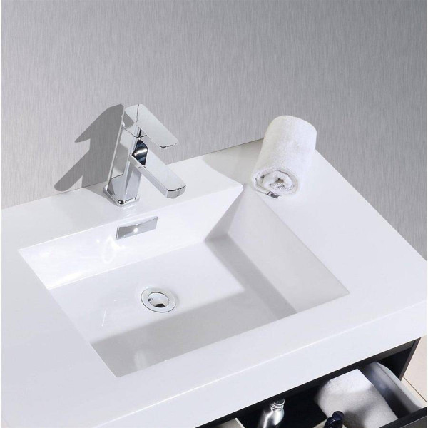 KubeBath BSL80D Bliss 80" Double Sink Wall Mount Modern Bathroom Vanity