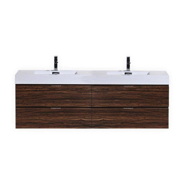 KubeBath BSL80D Bliss 80" Double Sink Wall Mount Modern Bathroom Vanity