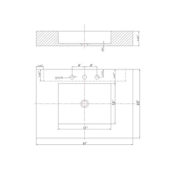 Lenova BV-01 Bamboo Rectangle Bathroom Sink Above Counter 31 X 22