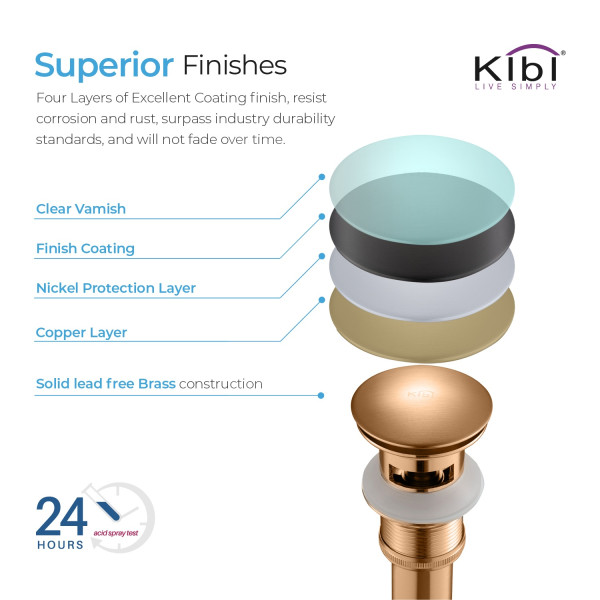 KIBI C-KBF1002MB-KPW100MB Cubic Bathroom Vanity Faucet with Pop Up Drain