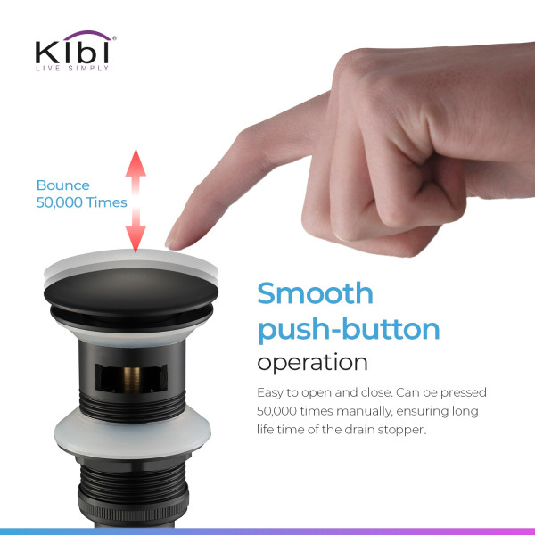 KIBI C-KBF1002MB-KPW100MB Cubic Bathroom Vanity Faucet with Pop Up Drain