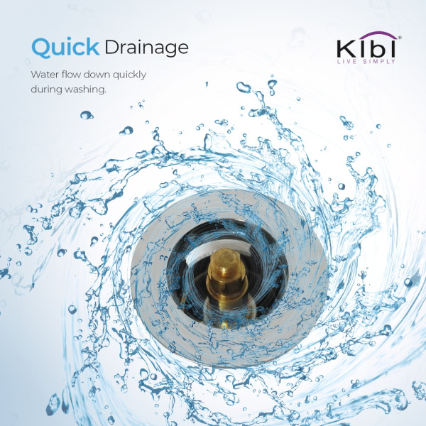 KIBI C-KBF1004CH-KPW100CH Waterfall Bathroom Vanity Faucet with Pop Up Drain