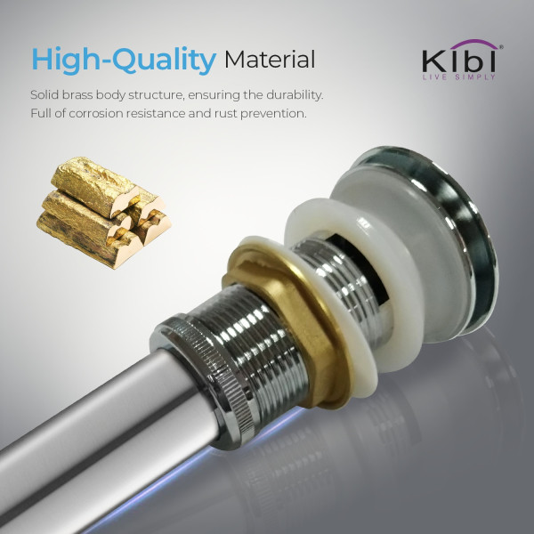 KIBI C-KBF1008CH-KPW100CH Circular Bathroom Vanity Faucet with Pop Up Drain
