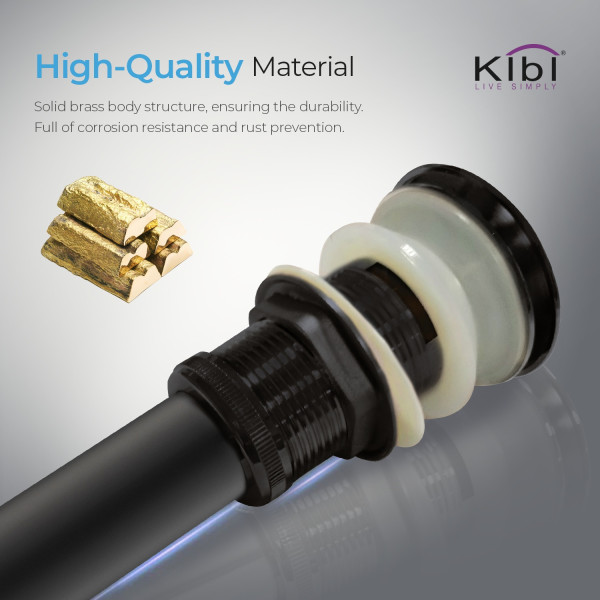 KIBI C-KBF1008MB-KPW100MB Circular Bathroom Vanity Faucet with Pop Up Drain