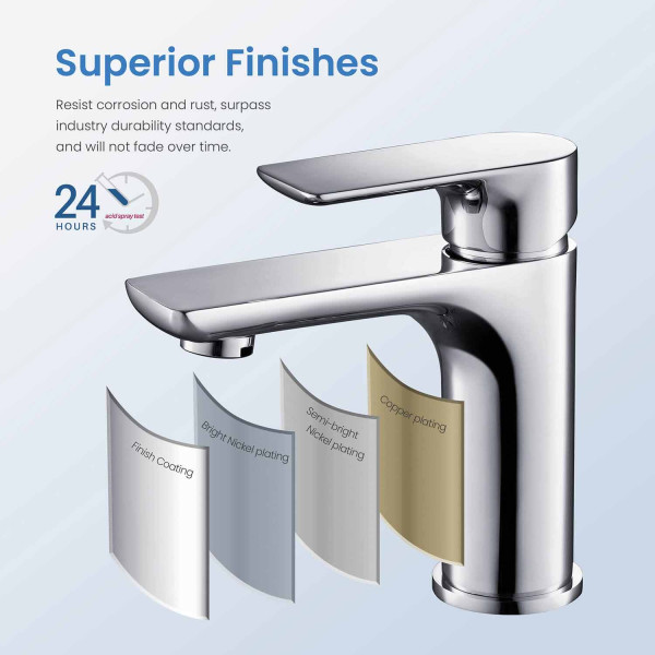 KIBI C-KBF1019CH-KPW100CH Tender Bathroom Vanity Sink Faucet with Pop Up Drain