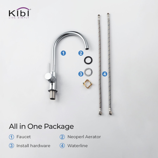 KIBI C-KKF2001CH-KSD100CH Lowa Single Handle Bar Sink Faucet with Soap Dispenser