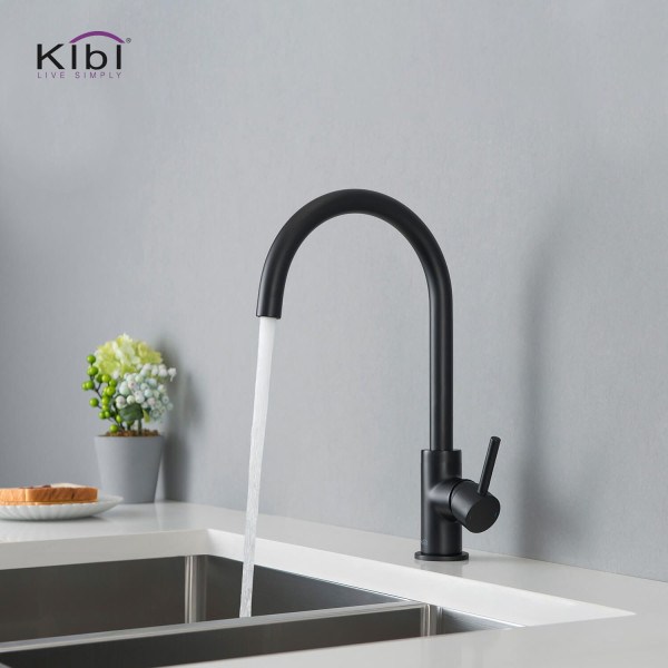 KIBI C-KKF2001MB-KSD100MB Lowa Single Handle Bar Sink Faucet with Soap Dispenser