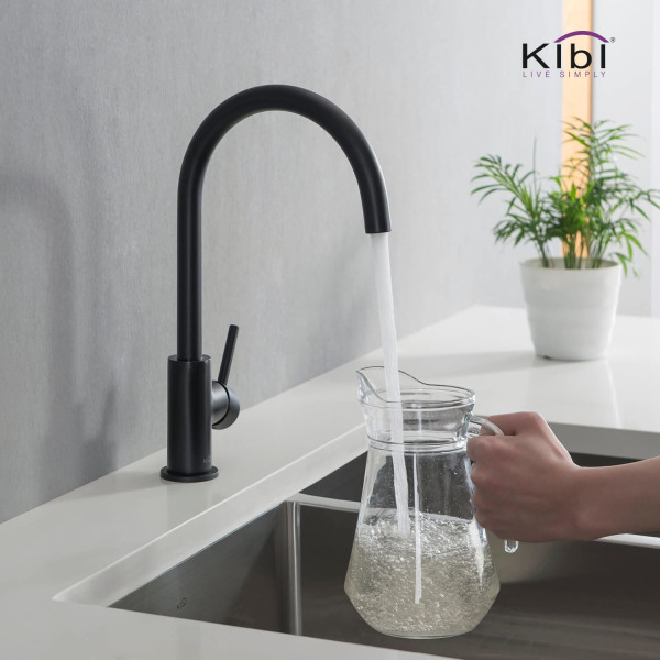 KIBI C-KKF2001MB-KSD100MB Lowa Single Handle Bar Sink Faucet with Soap Dispenser