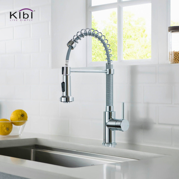 KIBI C-KKF2003CH-KSD100CH Aurora Single Handle Kitchen Faucet w/ Soap Dispenser