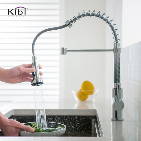 KIBI C-KKF2003CH-KSD100CH Aurora Single Handle Kitchen Faucet w/ Soap Dispenser