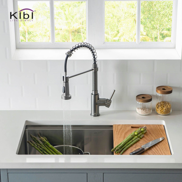 KIBI C-KKF2003TT-KSD100TT Aurora Single Handle Kitchen Faucet w/ Soap Dispenser