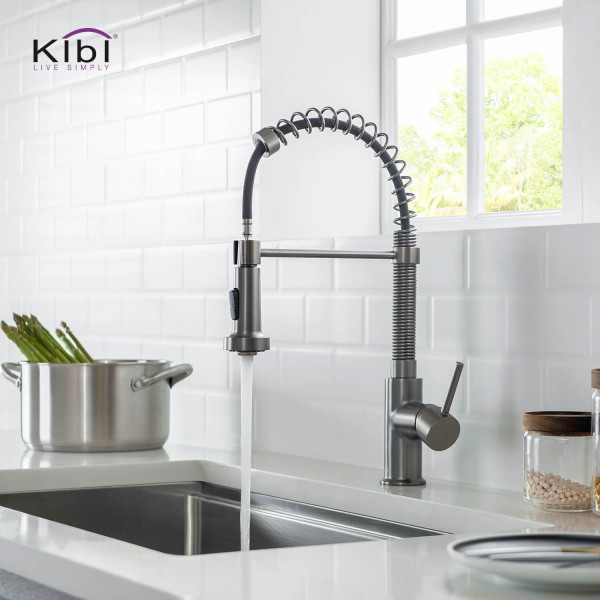 KIBI C-KKF2003TT-KSD100TT Aurora Single Handle Kitchen Faucet w/ Soap Dispenser