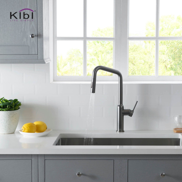 KIBI C-KKF2007TT-KSD100TT Macon Single Handle Kitchen Faucet with Soap Dispenser