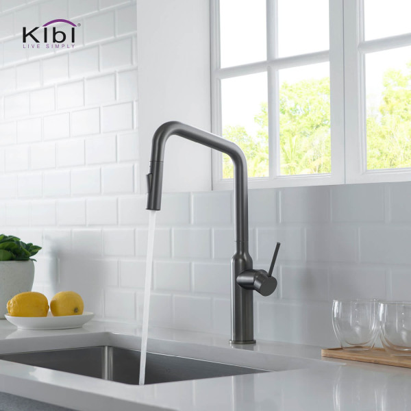 KIBI C-KKF2007TT-KSD100TT Macon Single Handle Kitchen Faucet with Soap Dispenser