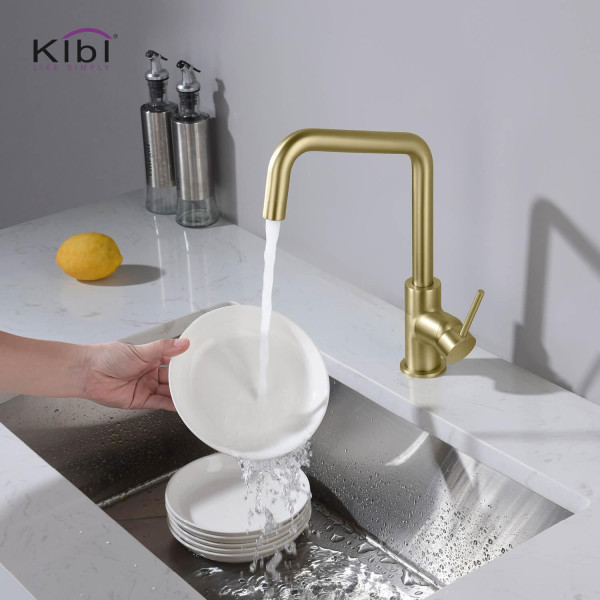 KIBI C-KKF2012BG-KSD100BG Macon Single Handle Bar Sink Faucet w/ Soap Dispenser