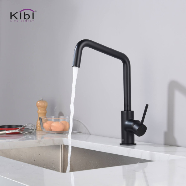 KIBI C-KKF2012MB-KSD100MB Macon Single Handle Bar Sink Faucet w/ Soap Dispenser