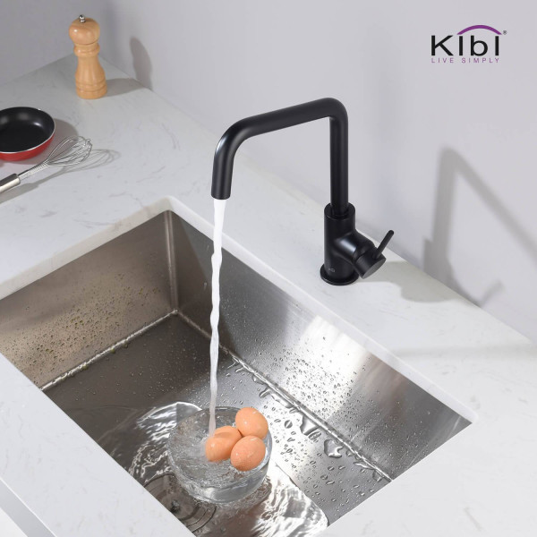 KIBI C-KKF2012MB-KSD100MB Macon Single Handle Bar Sink Faucet w/ Soap Dispenser
