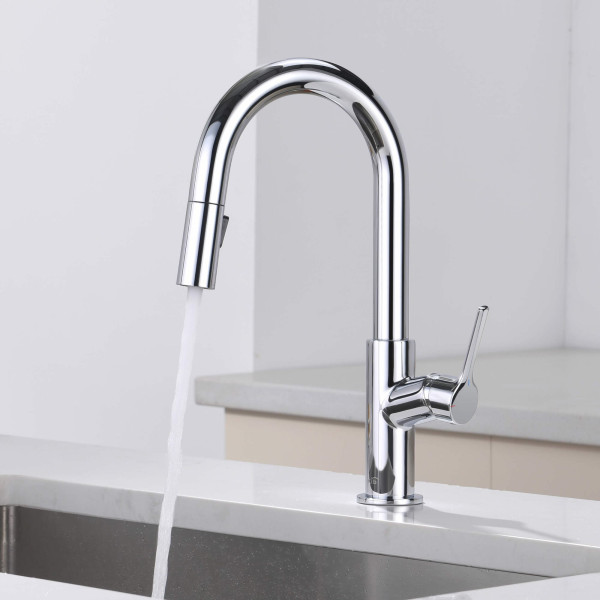 KIBI C-KKF2017CH-KSD100CH Fusion Kitchen & Bar Faucet w/ Soap Dispenser - Chrome