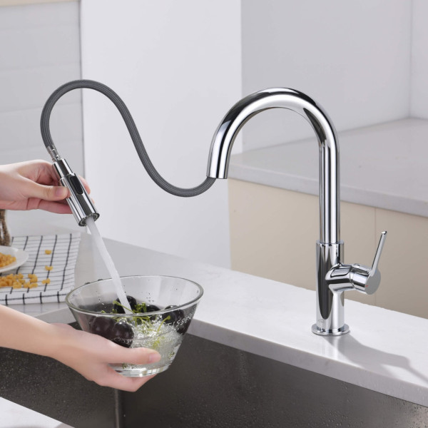 KIBI C-KKF2017CH-KSD100CH Fusion Kitchen & Bar Faucet w/ Soap Dispenser - Chrome