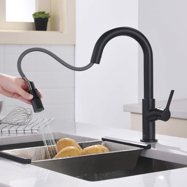 KIBI C-KKF2017MB-KSD100MB Fusion Faucet with Soap Dispenser - Matte Black