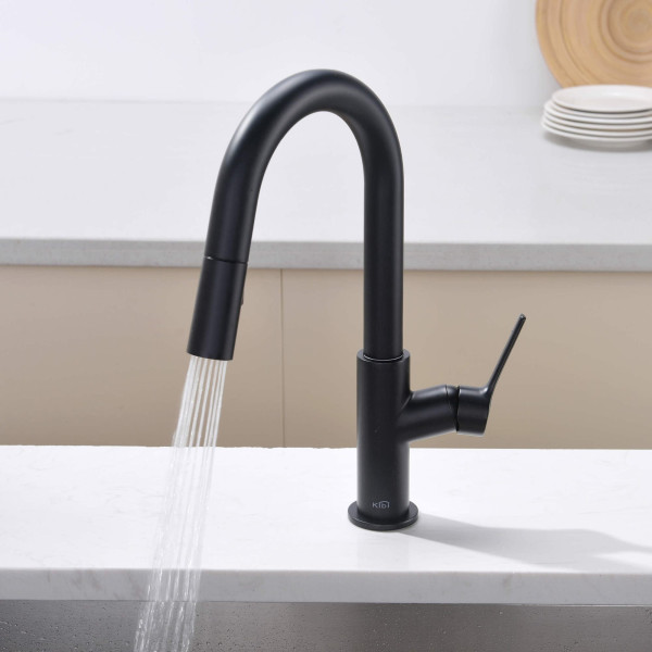KIBI C-KKF2017MB-KSD100MB Fusion Faucet with Soap Dispenser - Matte Black