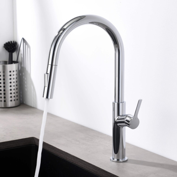 KIBI C-KKF2018CH-KSD100CH Fusion-T Kitchen Faucet with Soap Dispenser - Chrome