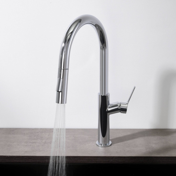 KIBI C-KKF2018CH-KSD100CH Fusion-T Kitchen Faucet with Soap Dispenser - Chrome