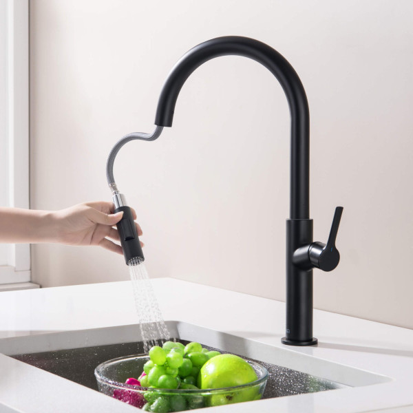 KIBI C-KKF2018MB-KSD100MB Fusion-T Faucet with Soap Dispenser - Matte Black