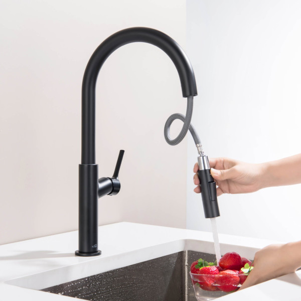 KIBI C-KKF2018MB-KSD100MB Fusion-T Faucet with Soap Dispenser - Matte Black