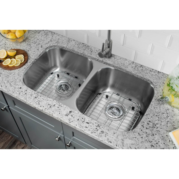 Cahaba CA122129 18 Gauge Double Bowl Kitchen Sink w/ Twist & Lock Strainer