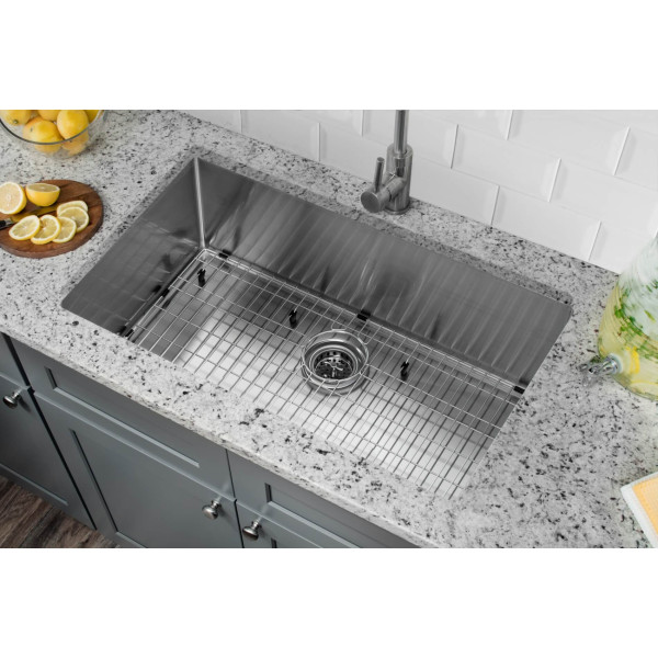 Cahaba CA221SB32 16 Gauge Single Kitchen Sink w/ Grid Set & Drain Assembly