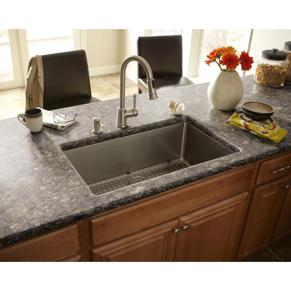 Cahaba CA221SB32 16 Gauge Single Kitchen Sink w/ Grid Set & Drain Assembly