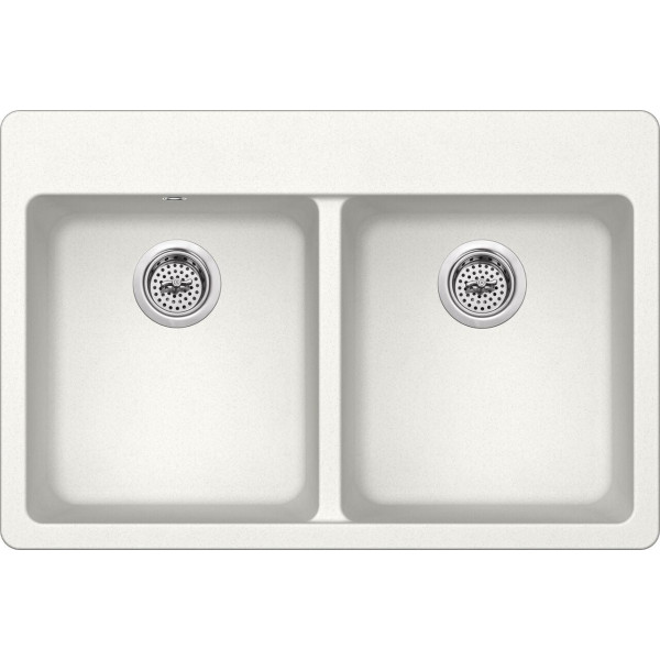 Cahaba CA344133 50/50 Double Bowl Kitchen Sink With Twist and Lock Strainer
