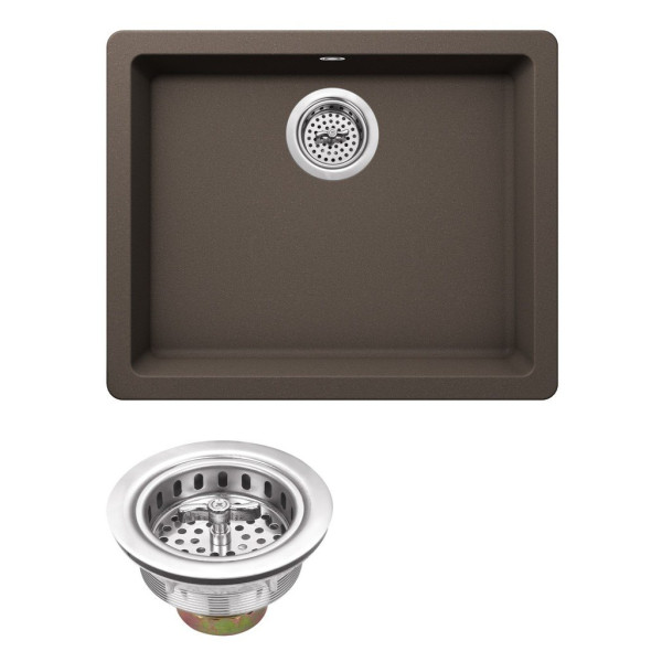 Cahaba CA344SB22 Quartz Single Bowl Kitchen Sink w/ Twist and Lock Strainer