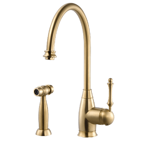 Houzer CHASS-682 Charlotte Solid Brass One Handle Kitchen Faucet with Sidespray