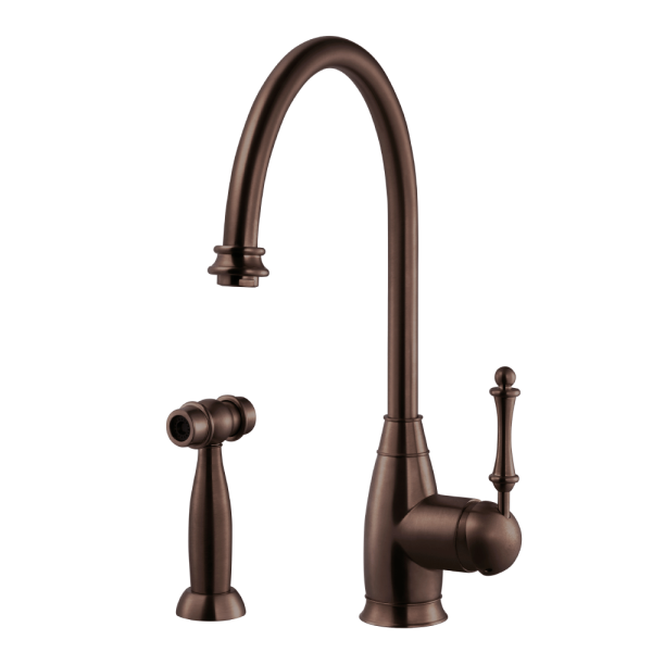 Houzer CHASS-682 Charlotte Solid Brass One Handle Kitchen Faucet with Sidespray