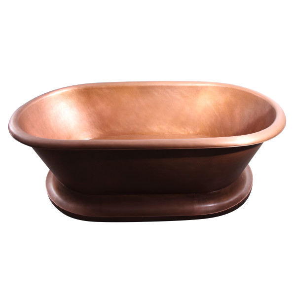 Barclay Somerset  COTDRN75B-AC 75"h Copper Double Roll Top Bathtub on Base