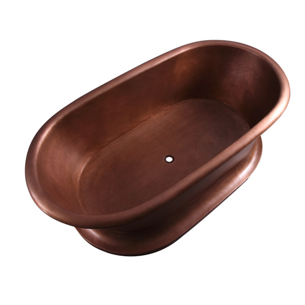 Barclay Somerset  COTDRN75B-AC 75"h Copper Double Roll Top Bathtub on Base