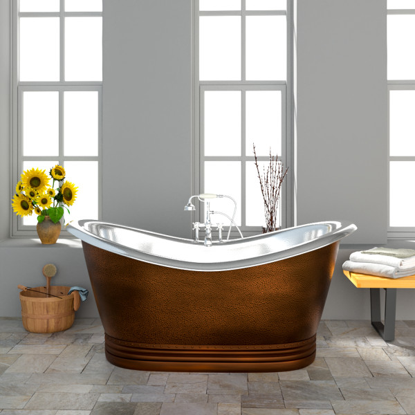 Barclay Ankara COTDSN66P-CN 66 Inch Copper Double Slipper Bathtub