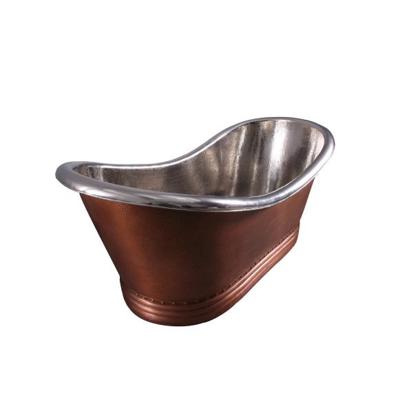 Barclay Ashton COTDSN72P-CN 72 Inch Copper Double Slipper Tub