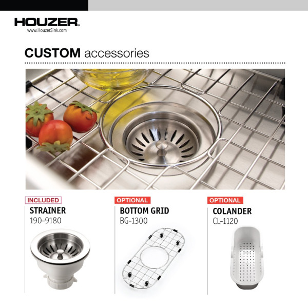 Houzer CS-1105-1 Club Series 18" Stainless Steel Undermount Bar/Prep Sink