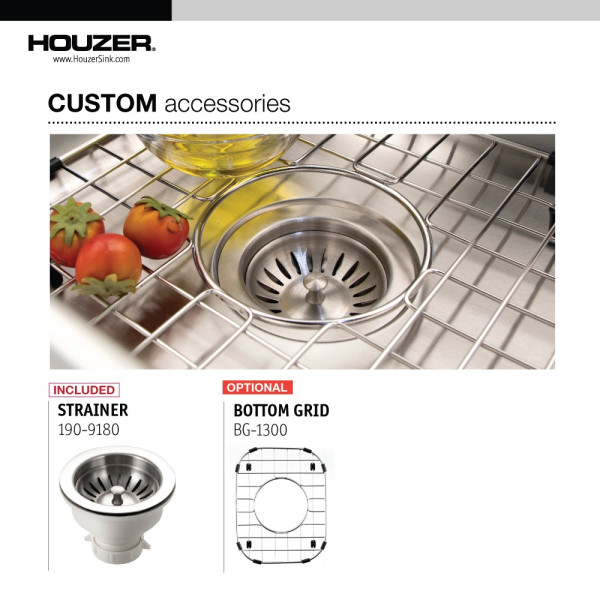 Houzer CS-1307-1 Club Series Undermount Small Bar/ Prep Sink