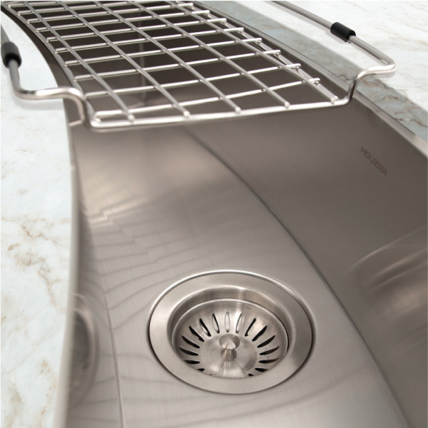 Houzer CTC-3312 Trough Series Undermount Stainless Curved Bowl Bar/Prep Sink