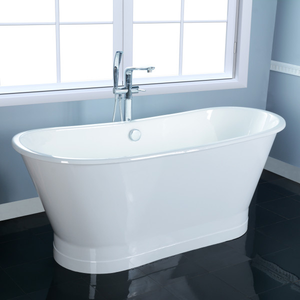 Barclay Wakely CTBATN68-WH 68 Inch Cast Iron Double Roll Top Bathtub